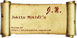 Jokits Miklós névjegykártya