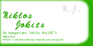 miklos jokits business card